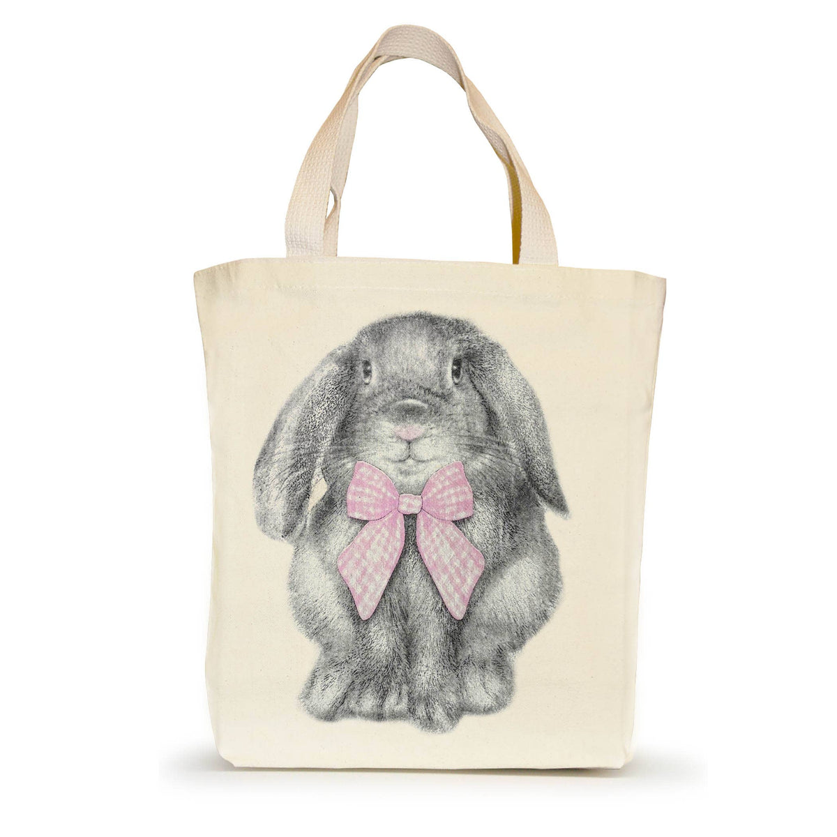 Easter Bunny with Gingham Bow Tote