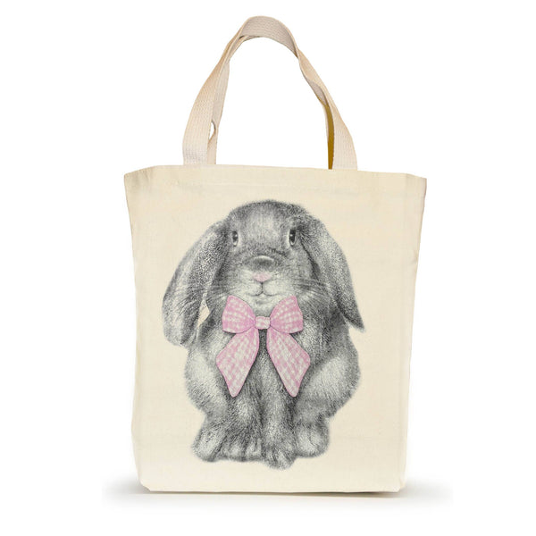 Easter Bunny with Gingham Bow Tote