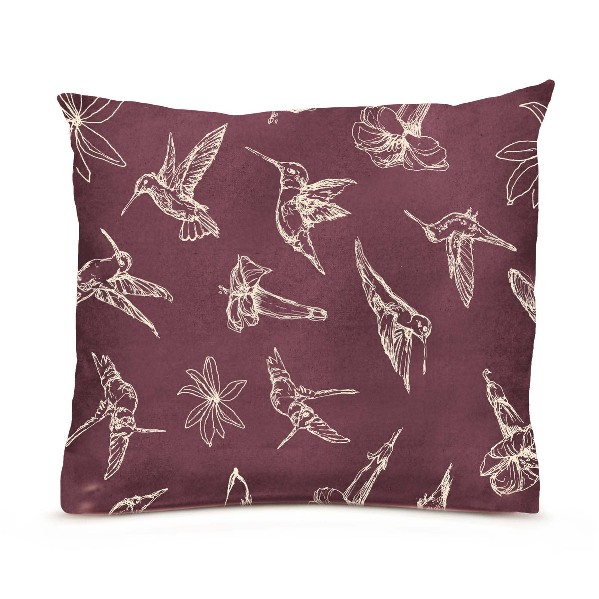 NEW Large Hummingbird Pillow (Merlot)