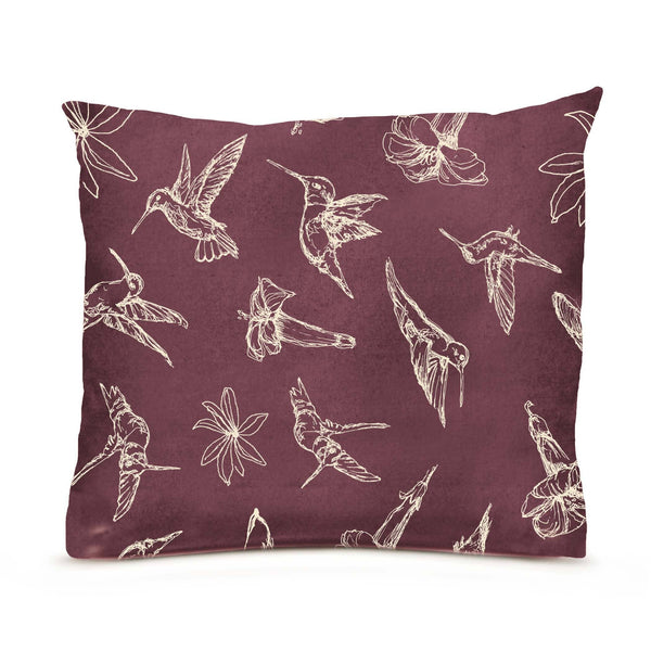 NEW Large Hummingbird Pillow (Merlot)
