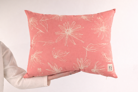 NEW Large Black Eyed Susan Pillow (Coral Pink)