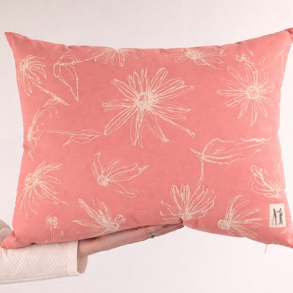 NEW Large Black Eyed Susan Pillow (Coral Pink)