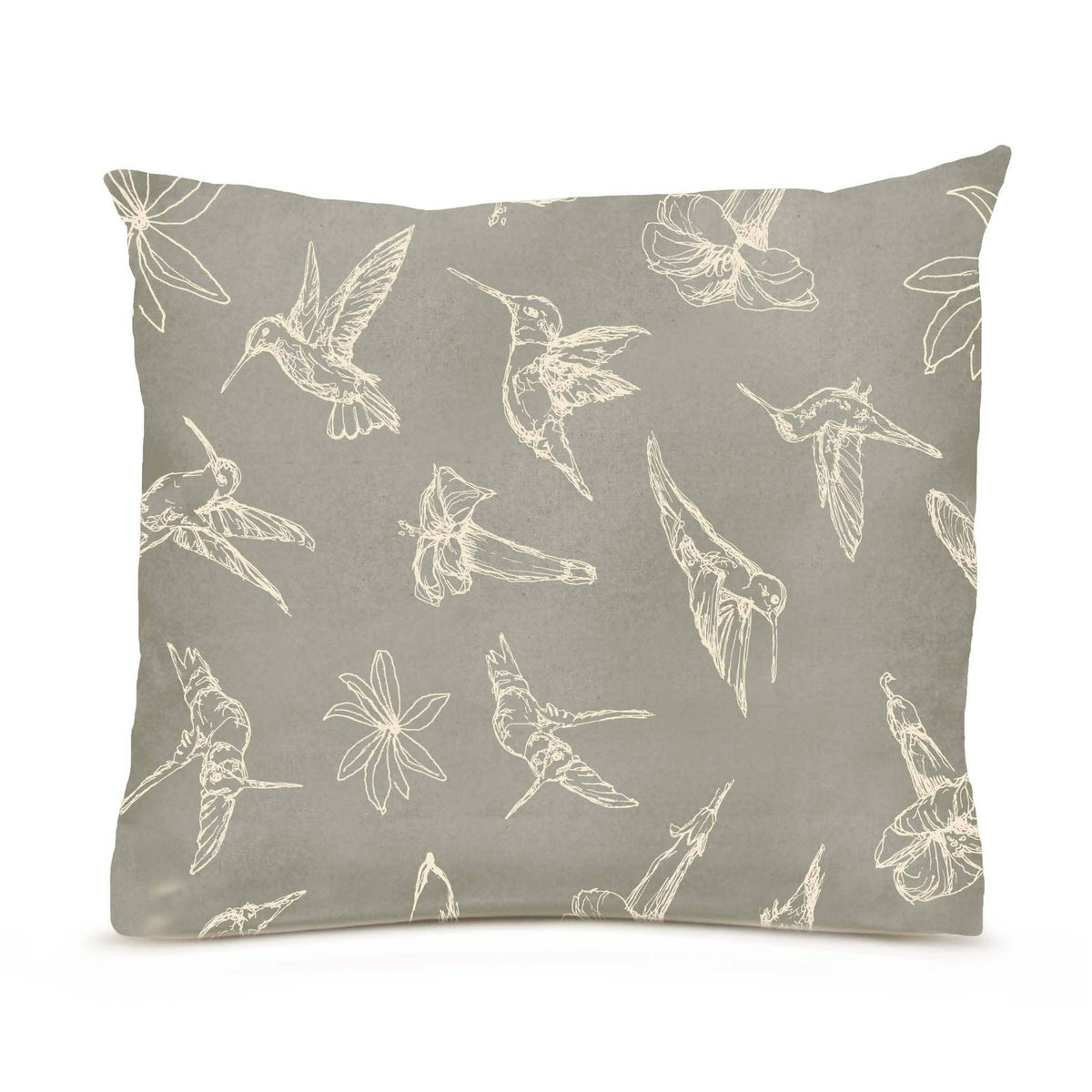 NEW Large Hummingbird Pillow (Driftwood Grey)