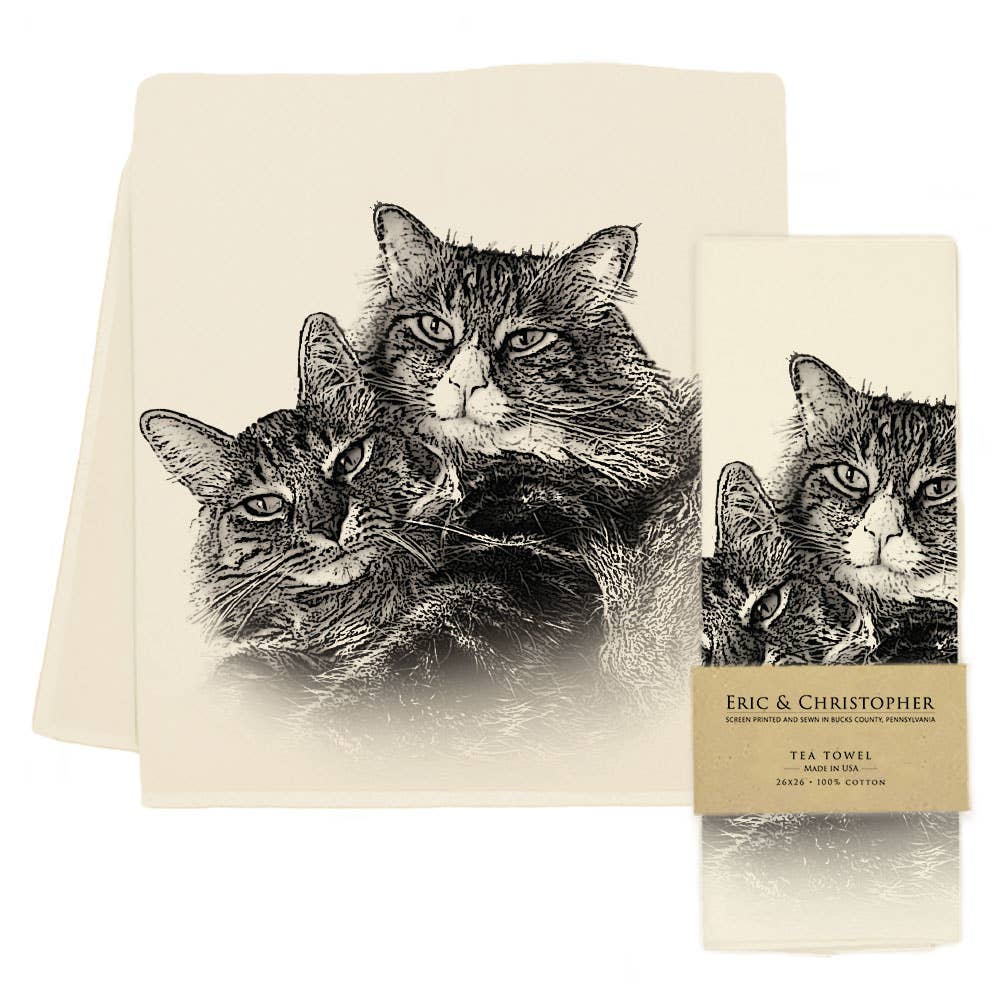 NEW "Cuddle Cats" Tea Towel