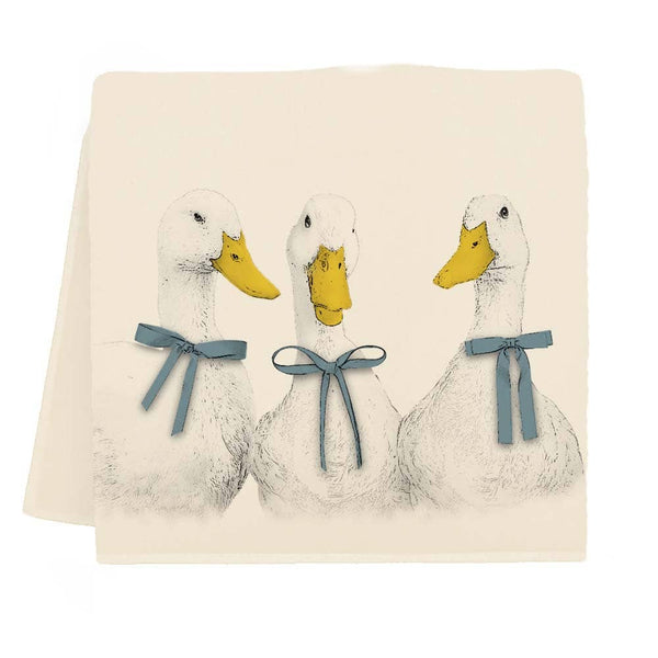 Ducks with Ribbons Tea Towel